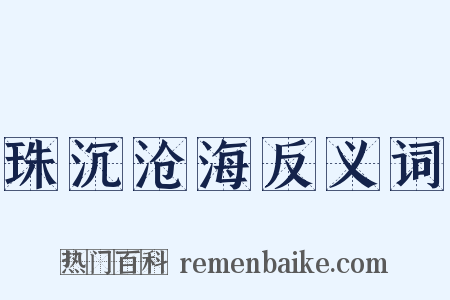 珠沉沧海反义词是什么意思的图片